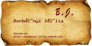 Borbényi Júlia névjegykártya