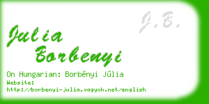 julia borbenyi business card